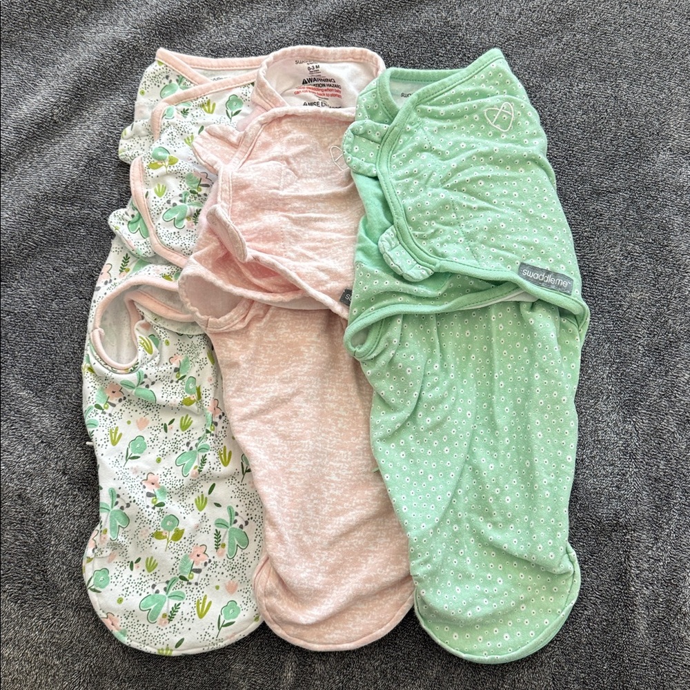 SwaddleMe Kids Pajamas Sleep Sacks - Pink and Green